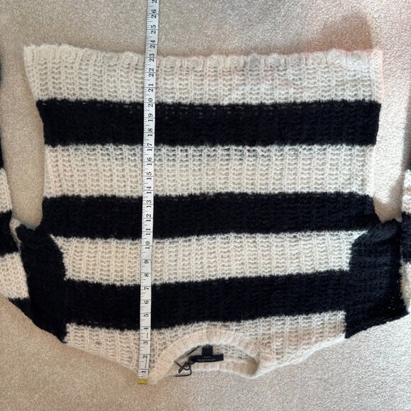 AllSaints Britt chunky knit alpaca blend sweater in black stripe - Size L - NWOT - Picture 5 of 7